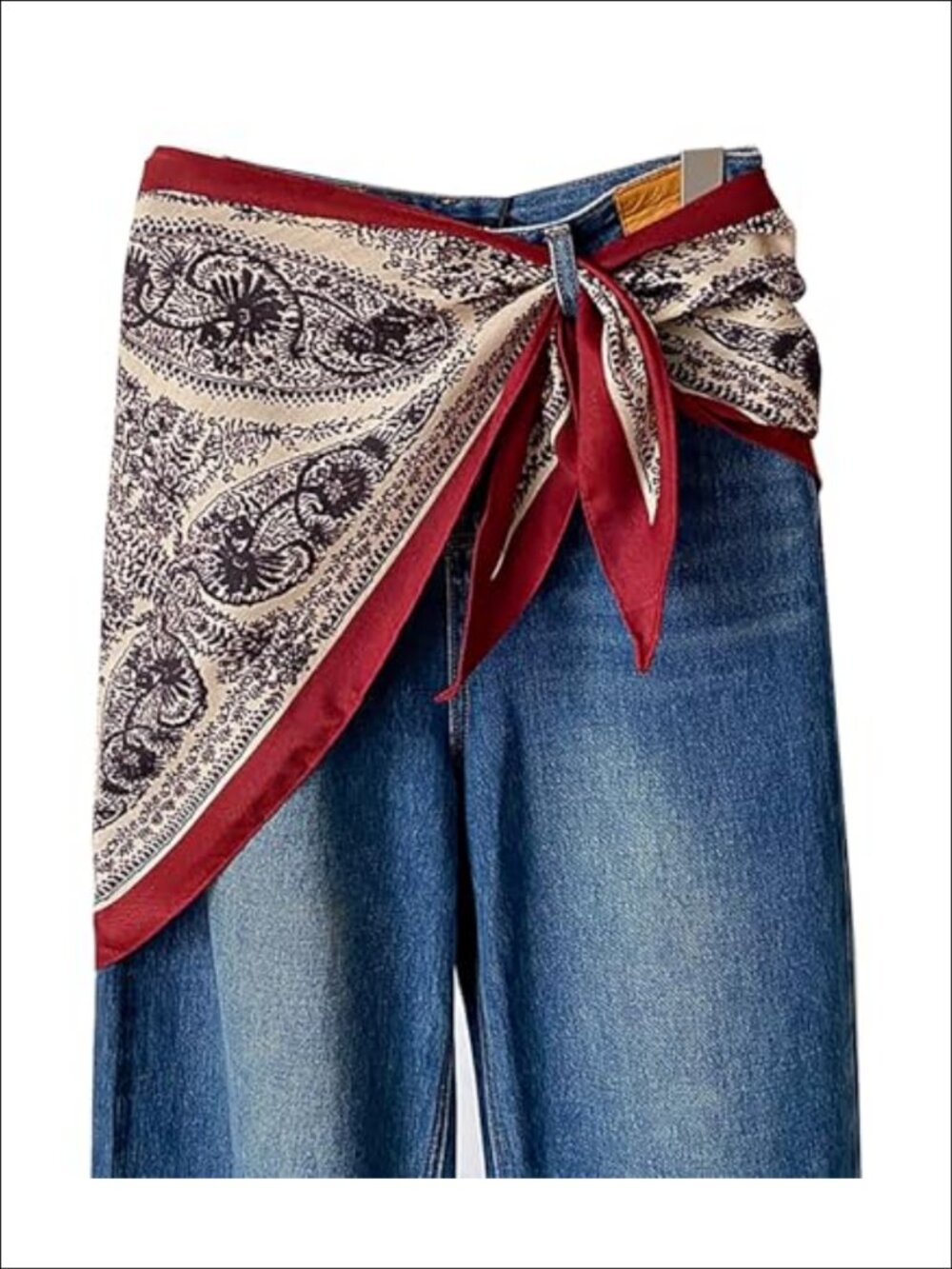 Polyester Triangular Scarf Belt Floral Hair Wrap Waist Sash for Dresses